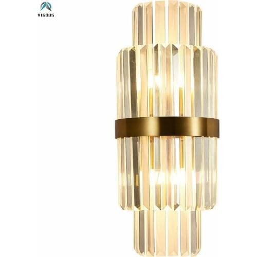 Modern Living Room Luxury Gold Steel Led Wall Scones Luxury Glass E14 Led Wall Lamp Sofaside Lighting Fixtures Luminarias Lamp