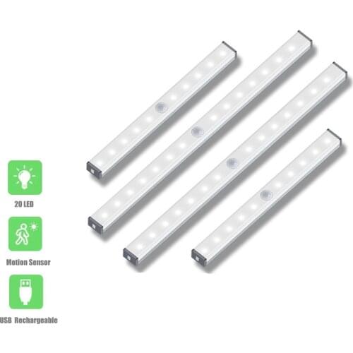 10/14/20 LED Motion Sensor Night Light Sensor Closet Light Under Cabinet LightUSB Rechargeable For Wardrobe Kitchen Hallway