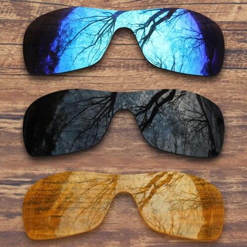 ToughAsNails 3 Pieces Black.Blue.Yellow Polarized Replacement Lenses for Oakley Antix Sunglasses