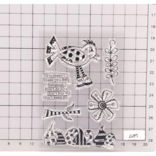 Reunion Bird Leaves Scrapbooking Card Album Paper Craft Rubber Roller Transparent Silicon Clear Stamp