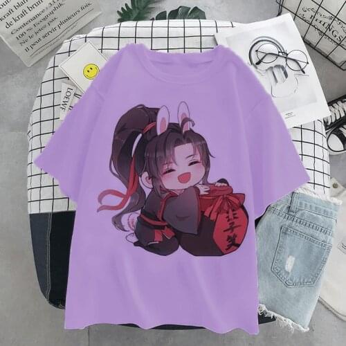 Wei Wuxian Lan Zhan Cartoon Funny Short Sleeves Fashion Mo Dao Zu Shi Unisex Anime Print Cosplay Costume Gift T-shirts