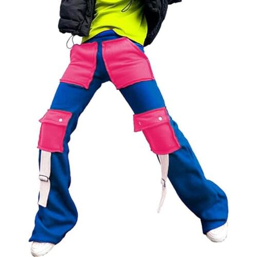 Women Fashion Pants Color-Blocking Stitching Trousers With Multiple Pockets Suitable For Vacation Travel Party Shopping Leisure