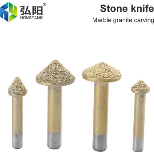 1PC 6mm 8mm Shank Brazed Diamond Grinder Burr Chisel Relief Polishing Drill Bit For Stone Alloy Jade Peeling Engraving Tools