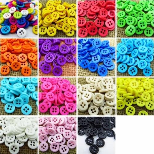 150PCS 4-Hole mixed color RESIN buttons 4 hole 8.6MM coat boots sewing clothes accessory garment button R-172a