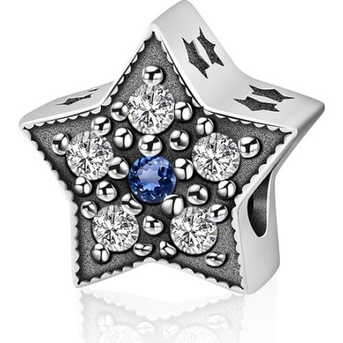 2019 NEW 100% 925 Sterling Silver Elegant Exquisite Glittering Gemstone Stars Charm Beaded Original Jewelry Jade Beads