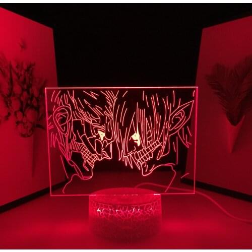 Attack on Titan Anime 3D Lamp The Armored Titan Night Light for Kids Gift Bedroom Decoration Manga LED Table Light