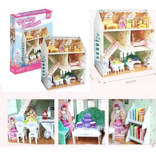 3D DIY Puzzle Model Building Sets Lady House Girl Series Early Education Toys for Children Gifts