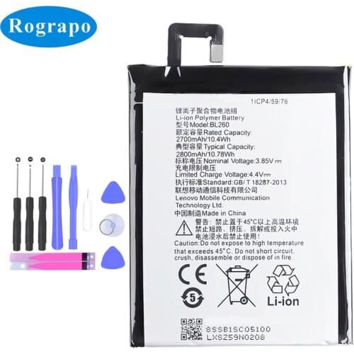 2800mAh BL260 Mobile Phone Replacement Battery For Lenovo Vibe S1 Lite S1La40 BL-260 BL 260 Batterie Accumulator