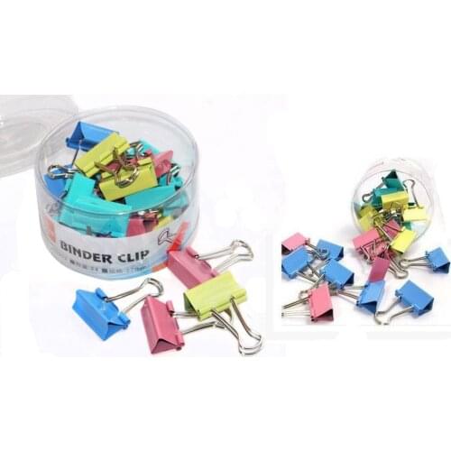 Assoted Colors 40 pcs 0.75" Width Binder Clips and Assoted Colors 24 pcs 1.26" Width Binder Clips