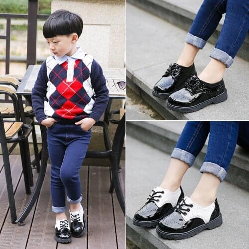 New Spring Summer Autumn Kids Shoes For Boys Girls British Style Childrens Casual Sneakers PU Leather Fashion Shoes Hot