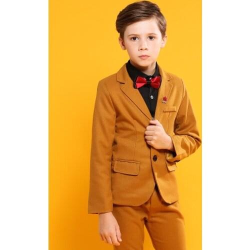 Childrens Formal Suit Sets Flower Boys Wedding Evening Dress Piano Performance Costume Kids Blazer Shirts Pants Outfits