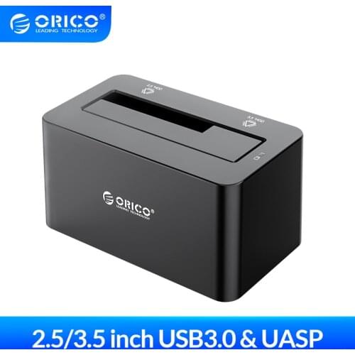 ORICO USB 3.0 to SATA HDD Docking Station with 12V2A Power Adapter Hard Disk Docking Station for 2.5/3.5 inch HDD Support 18TB