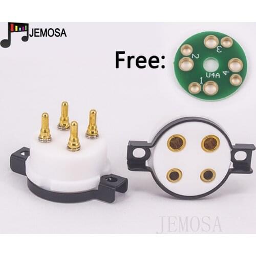 EIZZ PTFE 4PIN Tube Socket Gold Plated For 2A3 300B 811 274A 572B 5Z3 5U4G 866 6B4G Vacuum Tube Amplifier Audio Vintage HIFI