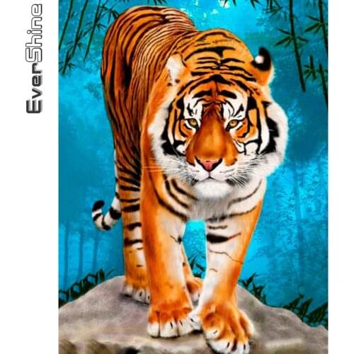 Evershine Diamond Painting Animals Rhinestone Mosaic Diamond Embroidery Tiger Full Square Round Drill Home Decoration