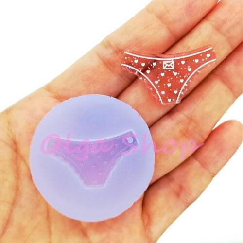 FYL762 Bikini Silicone Mold Resin Art Jewelry Earrings Necklace Pendant Making Fondant Decoration FOOD SAFE 29.9mm x 19mm