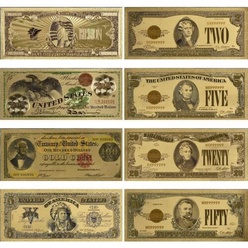 American Color Banknote $1 Billion Gold Foil Fake Money Currency Plated Gold For Collection