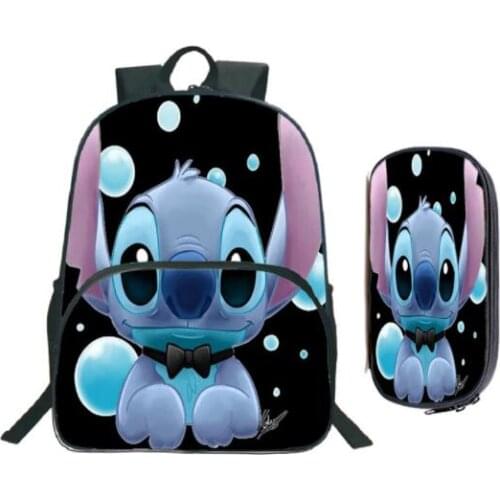 2pcs Hot Sale Cute Stitch Children Kindergarten School Bags Girls Toddler Nursery Backpack For Kids Boys with Pen Case