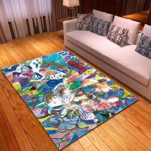 Carpet Nordic Water Color Abstract Oil Painting Carpet Anti-wrinkle Rugs for Bedroom Living Room Decor Carpet Rug