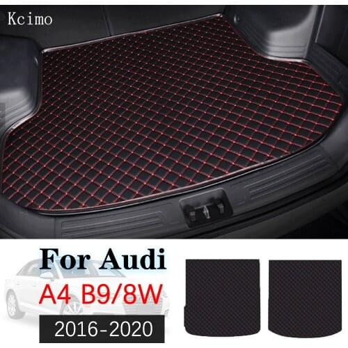 Leather Car Trunk Mat For Audi A4 B9 8W 2016 2017 2018 2019 2020 Sedan A4L Avant Trunk Boot Mat Liner Pad Cargo pad Cargo Liner