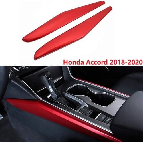 Red ABS Interior Gear Shift Cup Holder Frame Cover Trim for Honda Accord 2018-2020