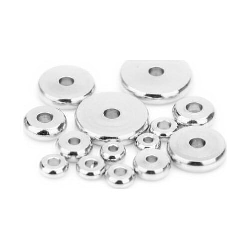 50pcs/lot Circle Metal Alloy Spacer Beads Hole Beads Flat Beads Buddha Beads For DIY bracelet Jewelry Making fg4s