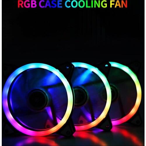 Case Cooling Fan Computer Radiator RGB Fan RGB Case Cooling Fan Case Cooler Mute 120mm Fan Silent with Colorful RGB Light 5 Fans