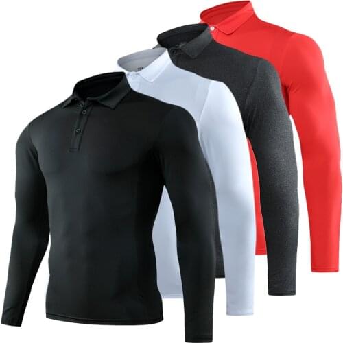 2021 Summer Golf Wear Quick Dry Long Sleeve T Shirt Lapel Breathable Polyester Golf Shirt Outdoor Male Golf Shirt Casual T-Shirt