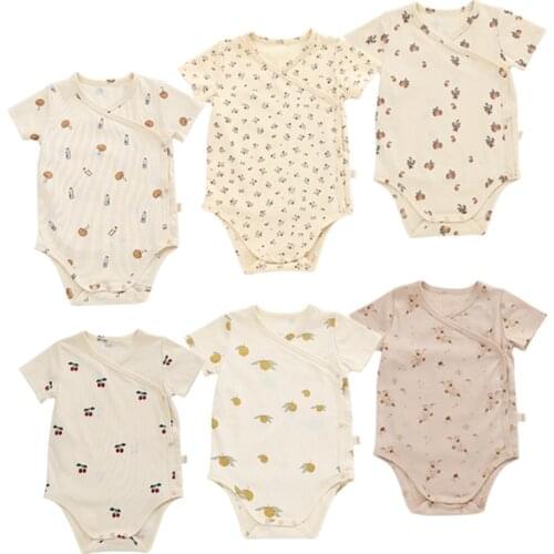 Summer Baby Clothes Neewborn Baby Girls Short Sleeve Romper Cotton Triangle Romper For 0-20M Infant Girls' Romper Boysuit