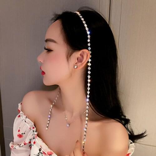 New temperament fashion pearl headband diamond tassel headband headwear ladies wedding party hair accessories headband jewelry