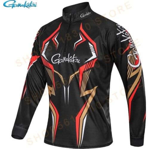 Gamakatsu Clothing New Long Sleeve Fishing Clothes Outdoor Sprots Sunscreen Breathable Ultrathin Summer Anti-UV Fishing Shirts