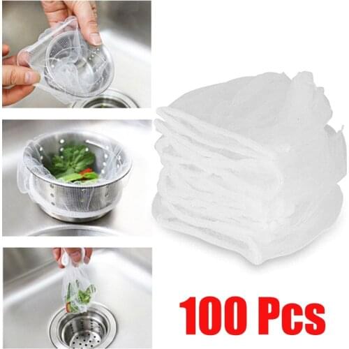 100Pcs Disposable No-clean Sink Strainer Mesh Filter Bag Prevent The Sink From Clogging Filter Bag For Bathroom Rubbish Bag