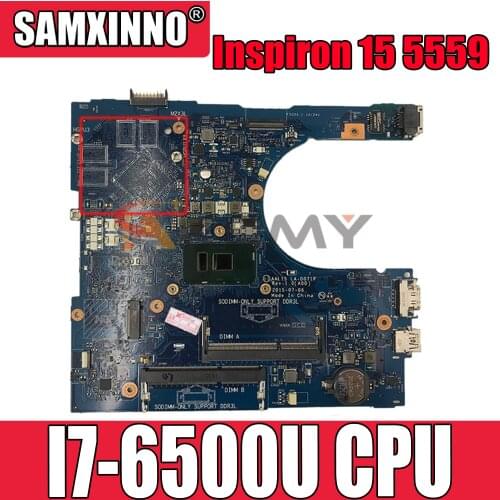 Original Laptop motherboard For DELL Inspiron 15 5559 5759 5459 3559 I7-6500U Mainboard CN-0GGN3F 0GGN3F AAL15 LA-D071P SR2EZ