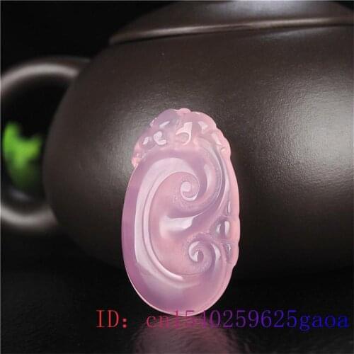 Jade Ruyi Pendant Charm Necklace Carved Jewelry Chalcedony Women Fashion Natural Gifts