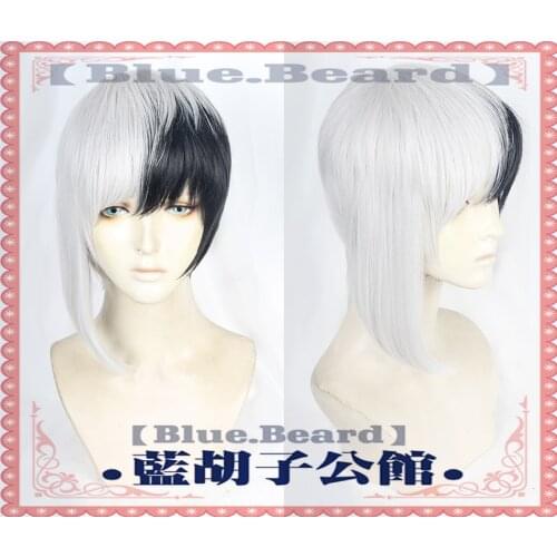 Anime Dr.Stone Asagiri Gen Cosplay Wig Silver White And Black Heat Resistant Synthetic Hair Wig + Wig Cap