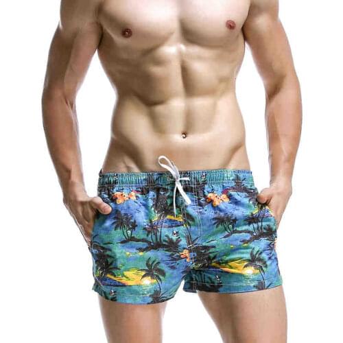 Seobean Brand New Sport Men Swimming Trunks Gay Beach Short Surf Board Quick Dry Male Beach Swim Surfing Boxer Shorts