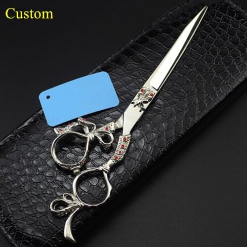 Custom high quality Japan steel 7 inch Retro pet dog grooming hair scissors grooming cutting shears berber hairdressing scissors