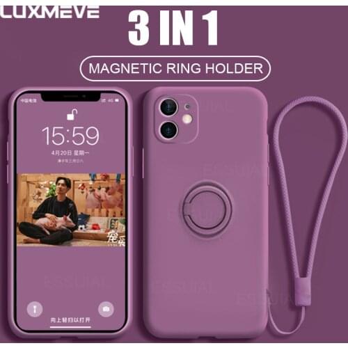 Magnetic Ring Holder Silicone Case For iPhone 12 11 Pro Max X XR XS Max 7 8 6 6s Plus SE 2020 Soft Stand Finger Bracket Cover