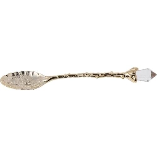 T84E Hot Royal Luxury Vintage Palace Carved Coffee Tea Mini Ice cream Scoop Spoon