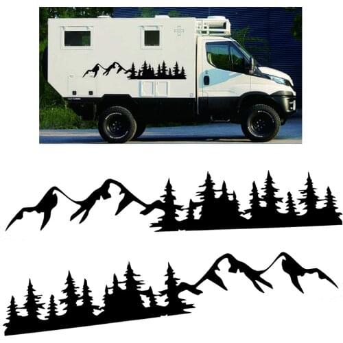 Universal 1 Pair Car Body Forest Mountain Graphic Decal Stickers Styling For Camper RV Trailer Truck