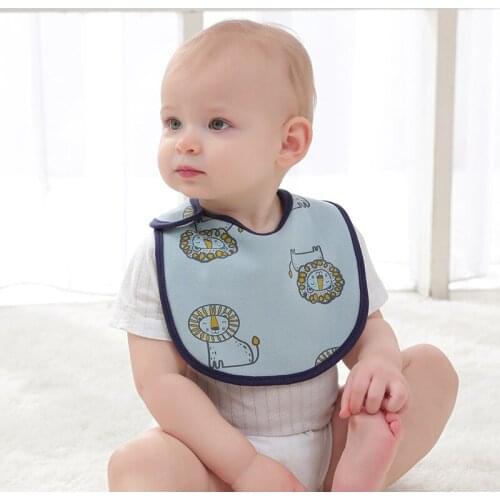 Newborn Baby Boy Baby Scarf Waterproof Saliva Baby Bib Saliva Towel Bib Cartoon Soft Lint Bib (cotton + PU Waterproof Layer)