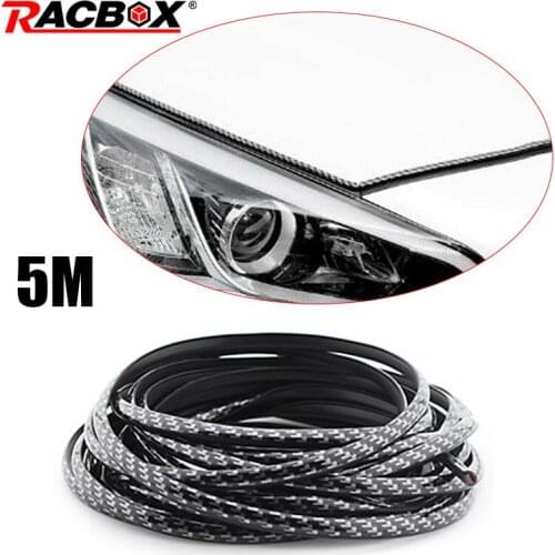 5M Car Door Edge Protection Strip Rubber Carbon Fiber U-shape Seal Trunk Edge Strip Hood Anti-collision rubber strip
