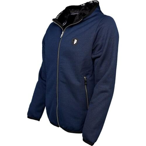 Hooded Jacquard Fabric With Plush Inside Coat