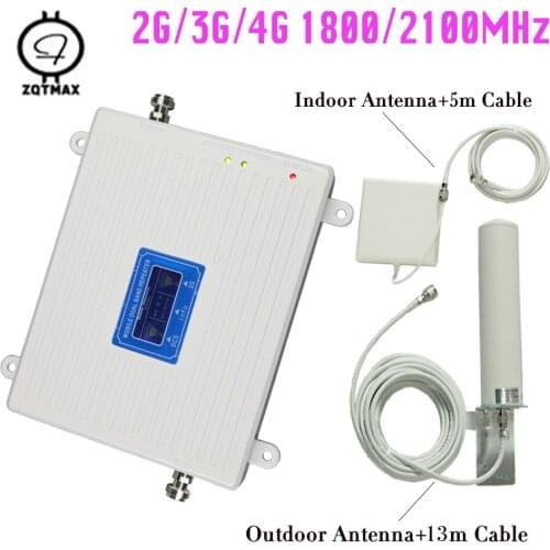 ZQTMAX antenna accessories + amplifier 3g 4g signal 70db WCDMA DCS 1800 2100 LTE UMTS Smartphones network Signal Booster