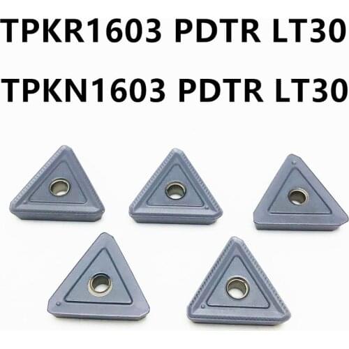 10PCS TPKR1603 TPKN1603 PDTR LT30 Carbide PVD coated CNC external turning tool TPKR 1603 machining stainless steel TPKN 1603