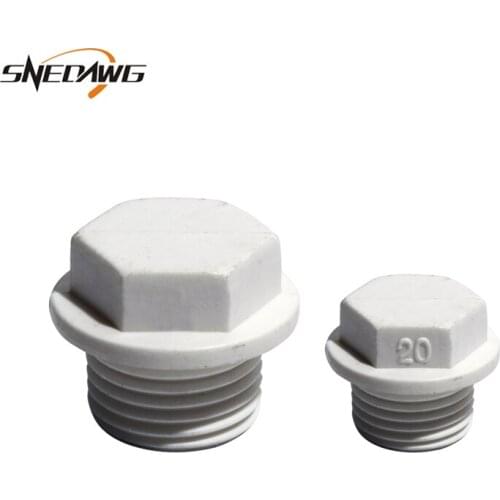 2pcs PVC-U Water Pipe Plug with Thread 20/25/32/40/50mm Water Pipe Supply End Cap