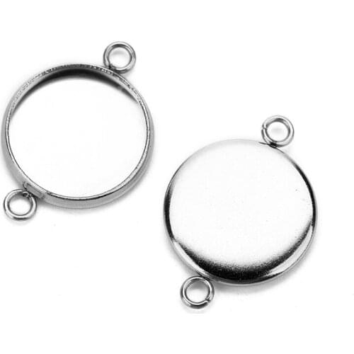 20pcs/lot 6/8/10/12/14/16/18/20mm Stainless Steel Pendant Cabochon Base Settings Cameo Cabochon DIY Jewelry Making Findings