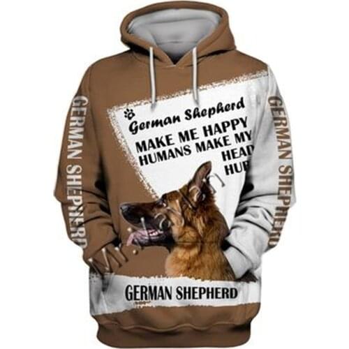 2021 Fashion Animal German Shepherd Dog 3D Printed Hoodie Men Women Ropa Casual Pet Dog Designs Hooded Coat Drop Shipping QW-51