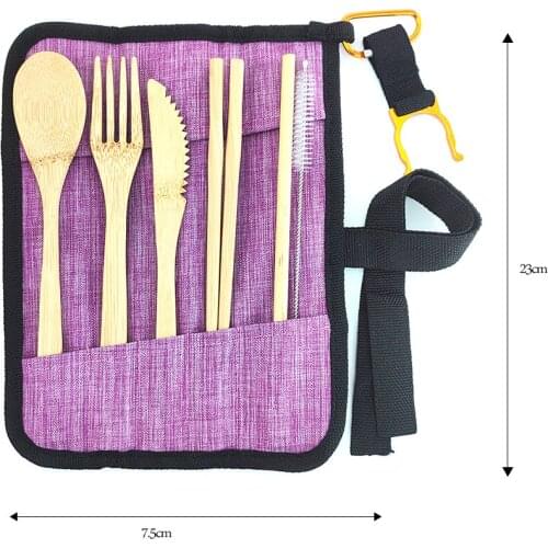 6pcs Hot Bamboo Cutlery Set High-quality Portable Tableware Set Travel Eco Friendly Flatware Set kitchen tools Kitchen tools