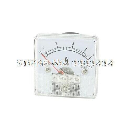 AC DC 0-5A Plastic Shell Current Panel Meter Ammeter Gauge