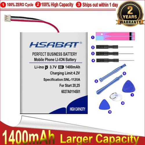 HSABAT 0 Cycle 1400mAh Battery for TomTom Start 20,25,Via 135, 1405, KL1, GPS 6027A0114501/KL1 Accumulator
